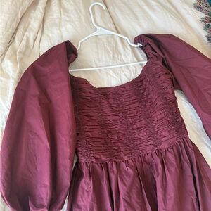 Faithfull the Brand Burgundy Maxi Dress